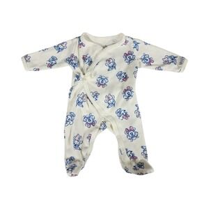 Disney Baby Minnie Mouse Footie Pajamas Cream‎ White Blue Pink 0-3 Months